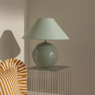 Iris 45 tafellamp groen textiel 45 cm - Globen Lighting - Woonkamer - Designer - Stof - 1 lamp