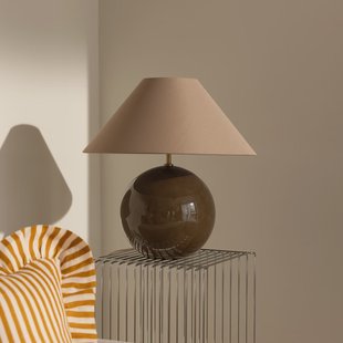 Iris 45 tafellamp bruin textiel 45 cm Globen Lighting - Woonkamer - Designer - Stof - 1 lamp