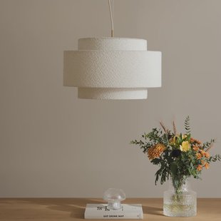 Noah Bouclé hanglamp Ø 50 cm wit textiel Globen Lighting - Woonkamer - Designer - Stof - 1 lamp