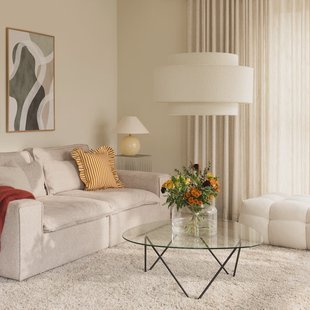 Noah Bouclé hanglamp Ø 70 cm wit textiel Globen Lighting - Woonkamer - Designer - Stof - 1 lamp