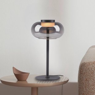 SCHÖNER WOHNEN LED tafellamp Sia, zwart/rookgrijs 3.000 K