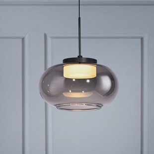 SCHÖNER WOHNEN LED hanglamp Sia, 1-lamp, rookgrijs, 3.000 K