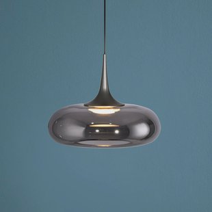 SCHÖNER WOHNEN LED hanglamp Posh 1-lamp, rookglas, 3.000 K