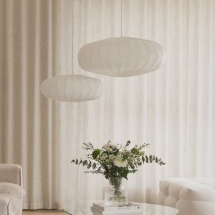 Hanglamp Bladverk 70 wit 300 cm Globen Lighting - Woonkamer - Scandinavisch - Stof - 1 lamp