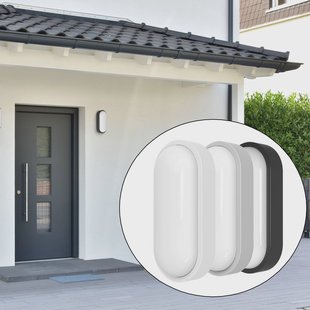 MEGATRON LED buiten wandlamp Zella Neo XL Sensor, grijs, IP54