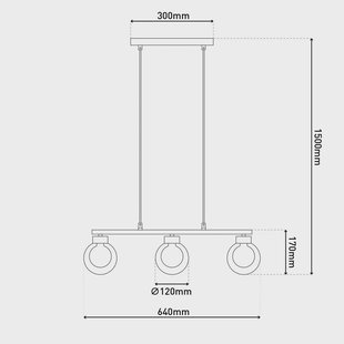 Näve Hanglamp Donika, 3-lamps, glas, bruin, amber, G9