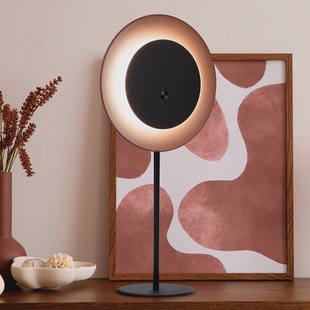 Näve LED tafellamp Solan, zwart/bruin, zonne-energie, IP54