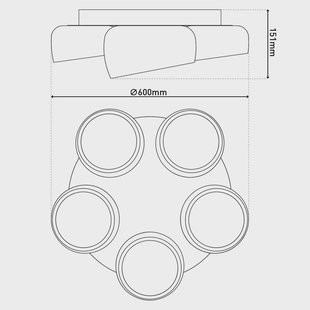 Näve LED plafondlamp Eliora, 5-lamps, wit, CCT, afstandsbediening