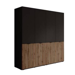 Meubella - Kledingkast Shelton - Zwart 1 - 202 cm