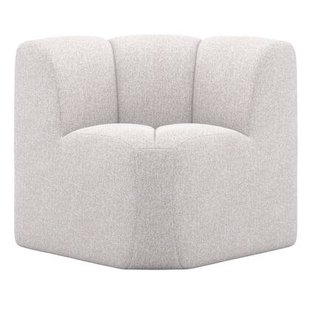 WOOOD Mojo Eetbankje Hoek Met Rugleuning - Bouclé - Ecru Melange