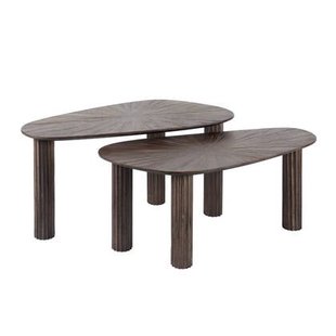 Fraaai Jared salontafel set van 2 hoekvormig Maya teak - bruin