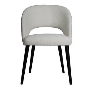 PTMD Abierto White Nanci Fabric Dining Chair