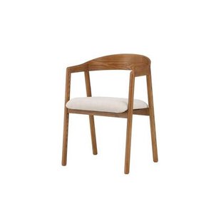 Svea - Dupont eetkamerstoel - essenhout en stof - beige|bruin