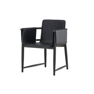 Svea - Sanjay stoel - lederlook - zwart