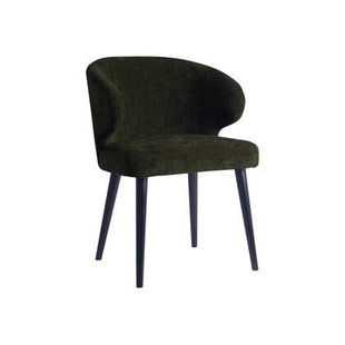 PTMD Fiori Green 1205 Dining Chair Black Wood Legs