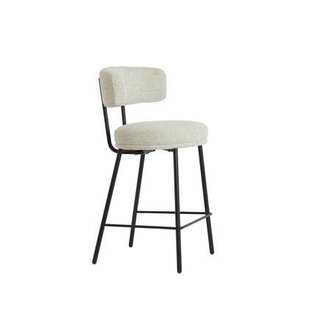 Light&living Barkruk 52,5x51x93 cm HARVIE crème+mat zwart