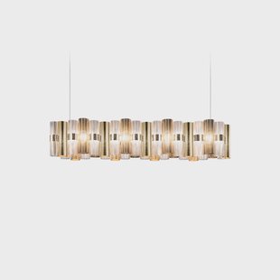 La Lollo LED hanglamp, goudkleurig, 140 cm Slamp - Woonkamer - Designer - Kunststof - Met lampenkap
