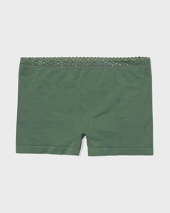 HEMA Damesboxer naadloos micro met kant donkergroen (donkergroen)