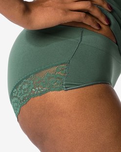 HEMA Dameshipster naadloos micro met kant donkergroen (donkergroen)