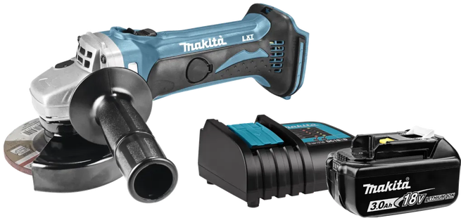 Makita DGA452Z + 3,0 Ah accu en lader