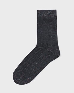 HEMA Damessokken rib glitter zwart (zwart)