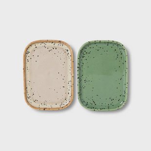 HKLIVING serveerbord 70s (14,5x10,5 cm) (set van 2)