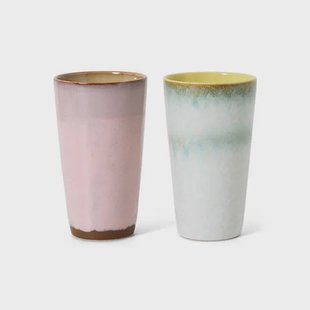 HKLIVING lattemok 70s (Ø7,5 cm) (280 ml) (set van 2)