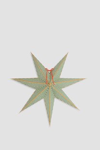 Kerstster met groene strepen en LED