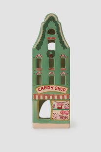 Donkergroen waxinelichthouder snoepwinkel