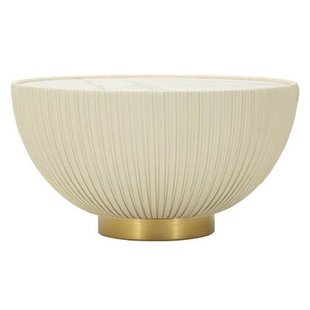 Salontafel in eco-leer crème en marmeren blad cm ø 71x38