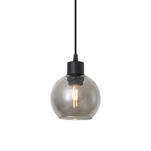QAZQA Moderne hanglamp zwart met smoke glas voor railsysteem 1-fase -