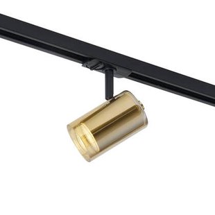 QAZQA Moderne spot goud met amber glas voor railsysteem 1-fase -