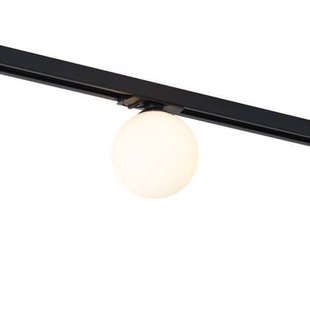 QAZQA Moderne plafondlamp zwart met wit glas voor railsysteem 1-fase