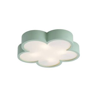 QAZQA Kinder plafondlamp groen met wit - Lucille