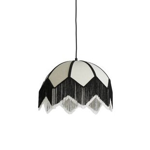 Light&living Hanglamp Ø45x32,5 cm SULINA linnen wit+zwart