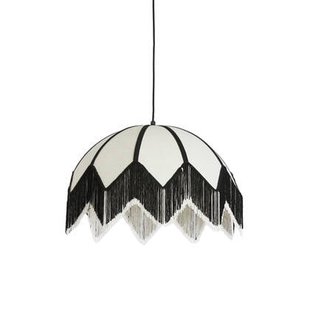 Light&living Hanglamp Ø55x36,5 cm SULINA linnen wit+zwart