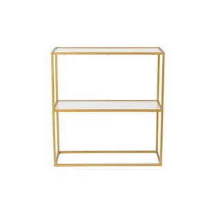 Giga Meubel - Sidetable Goud Metaal|Glas - 80x30x85cm - Berra