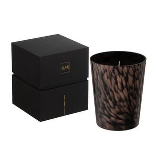 J-Line geurkaars Noa - sandalwood - glas - zwart|goud - medium - 68U