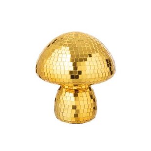 J-Line decoratie Paddenstoel Spiegel - glas - geel
