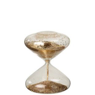 J-Line zandloper Glitters - glas - goud