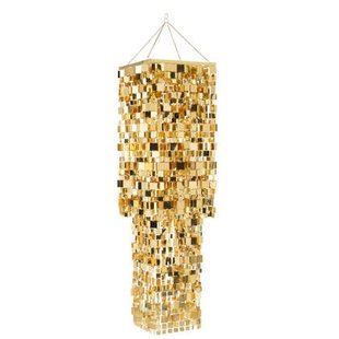 J-Line lampenkap Kandelaar Vierkant - kunststof -goud - larg