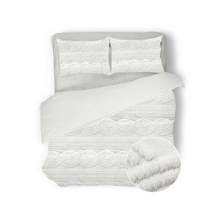 Eleganzzz Dekbedovertrek Jacquard Teddy Pluche - off white