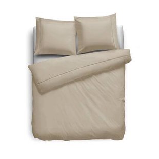 Eleganzzz Dekbedovertrek Uni Perkal Katoen Met Bies - zand