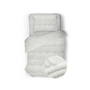 Eleganzzz Dekbedovertrek Jacquard Teddy Pluche - off white