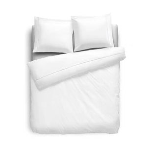 Eleganzzz Dekbedovertrek Uni Perkal Katoen Met Bies - wit