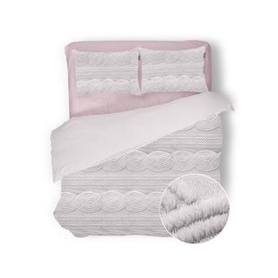 Eleganzzz Dekbedovertrek Jacquard Teddy Pluche - baby pink