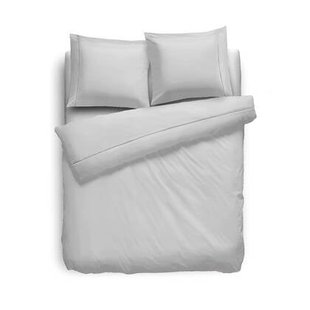 Eleganzzz Dekbedovertrek Uni Perkal Katoen Met Bies - zilver