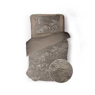 Eleganzzz Dekbedovertrek 3D Embossed Velvet Wave - warm taupe