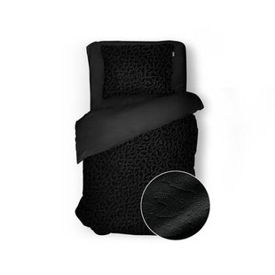 Eleganzzz Dekbedovertrek Micro Mink Leopard - black