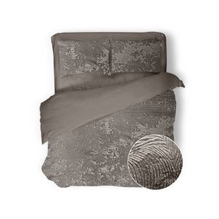 Eleganzzz Dekbedovertrek 3D Embossed Velvet Wave - taupe grey